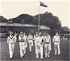 Phoenix takes to the field in 1941, after a German bomb  hit the toilets beside the dog pond; the German embassy wrote a cheque for the damage to the pavilion