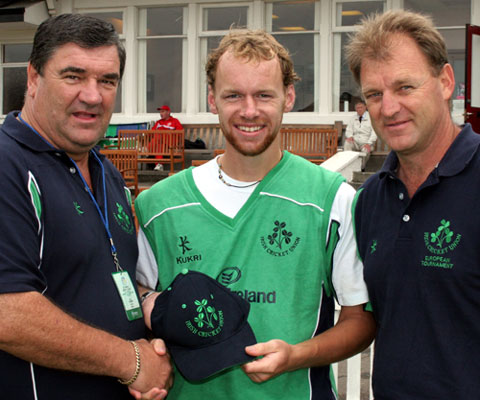 Receiving his first cap from Roy Torrens and Adi Birrell in 2006