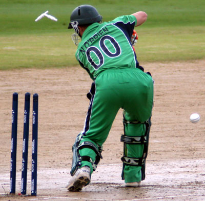 Niall O' Brien is bowled