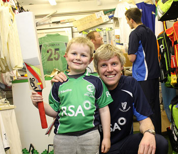 Bill Coghlan and nephew Conor Carolan at the opening of the AP Sports store in Artane