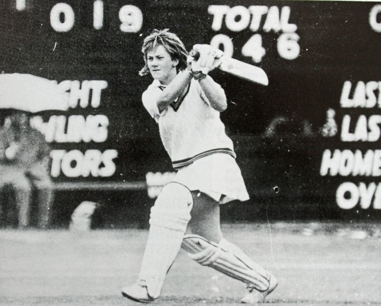 Debbie Maybury batting for England