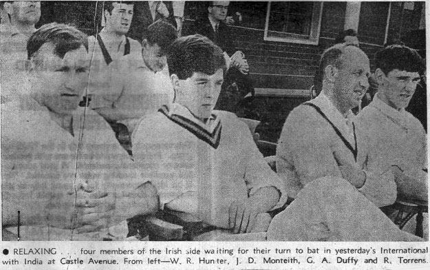Ireland v India 1967: Raymond Hunter, Dermott Monteith, Gerry Duffy, Roy Torrens