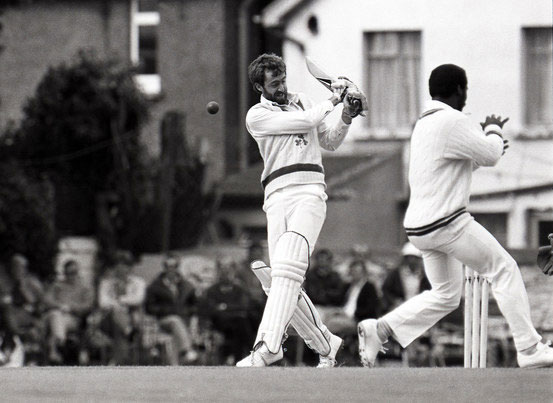 Batting against the West Indies in 1984