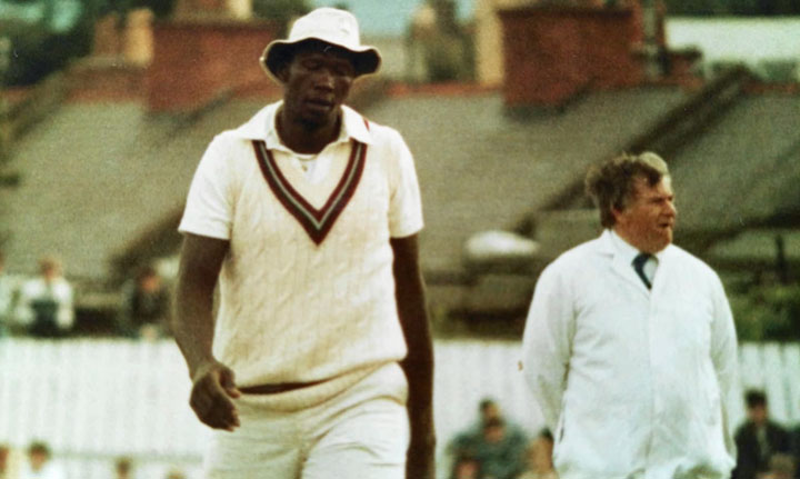 Umpiring the match between Ireland and West Indies in 1984